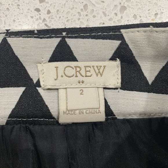 J. Crew Size 2 Skirt Geometric Triangle Jacquard Printed Short Pencil Women's - Picture 2 of 10